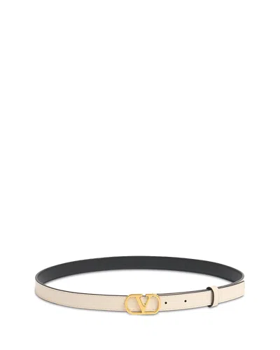 Valentino Garavani Valentino H.20 Women's White Leather Belt In Neutral