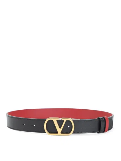 Valentino Garavani H30 Reversible Belt In Black