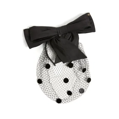 Valentino Garavani Vlogo Signature Veil Headband In Black