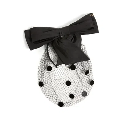Valentino Garavani Vlogo Signature Veil Headband In Black