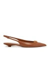 Valentino Vlogo Signature Leather Slingback Pump In Brown