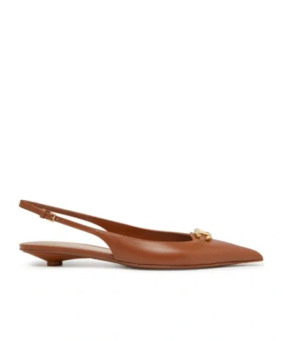Valentino Garavani Vlogo The Bold Edition Ballet Flats In Brown