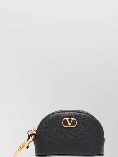 Valentino Garavani Half-moon Calf Leather Lipstick Holder In Black