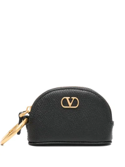 Valentino Garavani Half-moon Keyring Purse In Black