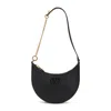 Valentino Garavani Valentino Half-moon Leather Shoulder Bag With Chain Strap In Black