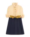 Valentino Womens Provence Blue Betulla Frilled Contrast-texture Silk Mini Dress In Black