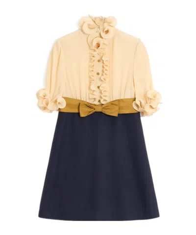 VALENTINO CREPE DE CHINE AND VISCOSE SHORT DRESS