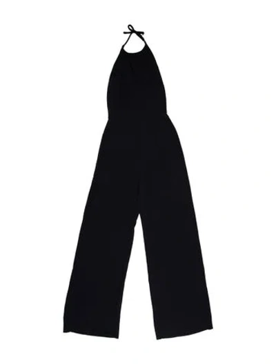 Pre-owned Valentino Halterneck Jumpsuit In Blue