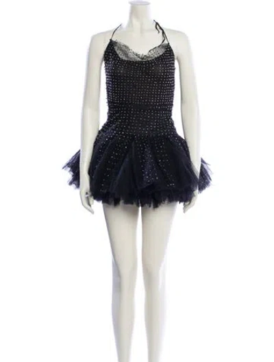 Pre-owned Valentino Halterneck Mini Dress In Multi