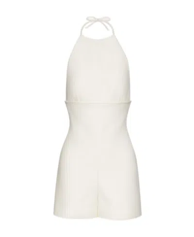 Valentino Halter-neck Playsuit In White