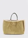 Valentino Garavani Suede And Sheepskin Medium Tote Bag In Green