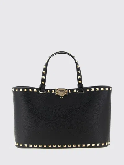 Valentino Garavani Black Leather Rockstud Handbag