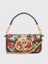Valentino Loco Small Flower Beaded Shoulder Bag In Green