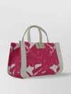 VALENTINO GARAVANI HANDBAG WITH LEATHER AND FLORAL CUT-OUT
