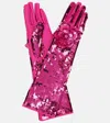 VALENTINO GARAVANI FLORAL SEQUINED GLOVES