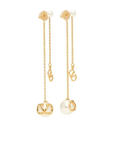 Valentino Garavani Hanging Earrings In Yellow