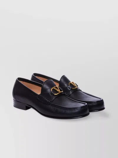 Valentino Garavani Hardware Leather Loafers Textured