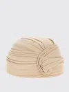 Valentino Women Beige Wool Rigid Turban Hat, Xs Luxury Hats For Women Darveys In Neutral