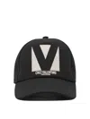 Valentino Cotton Baseball Cap With Embroidery And Curved Brim In Black