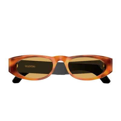 Valentino Havana Linea V Logo Recycled Acetate Cat-eye Sunglasses In Multi