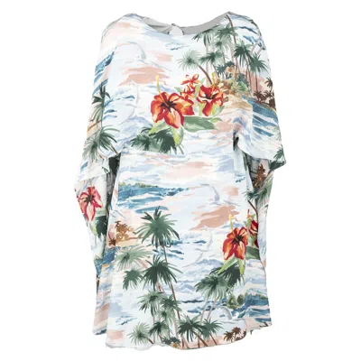 Pre-owned Valentino Hawaiian Couture Cape Dress - '10s In Gray