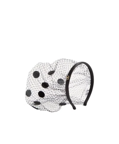 VALENTINO GARAVANI VELVET WITH VEIL HEADBAND