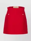 Valentino High Waist Skirt Heart-shaped Buttons In Red