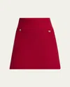 Valentino Heart Button Crepe Couture Mini Skirt