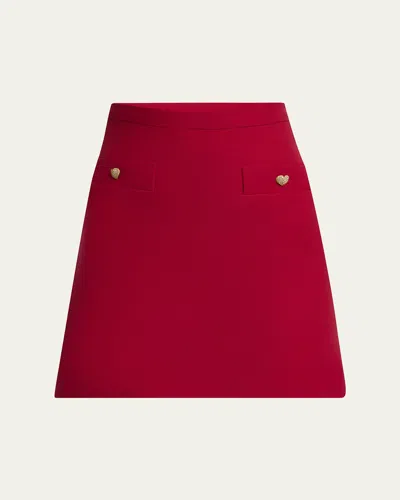 Valentino Heart Button Crepe Couture Mini Skirt