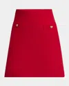 Valentino Heart Button Crepe Couture Mini Skirt