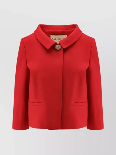 VALENTINO HEART BUTTON FRONT POCKETS JACKET