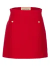 Valentino High Waist Skirt Heart-shaped Buttons In Red