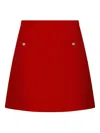 Valentino Crepe Couture Skirt With Heart Jewel Buttons