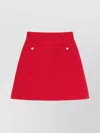 Valentino Heart Motif A-line Skirt With High Waist In Red