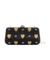 Valentino Heart Motif Embellished Clutch Bag In Multi