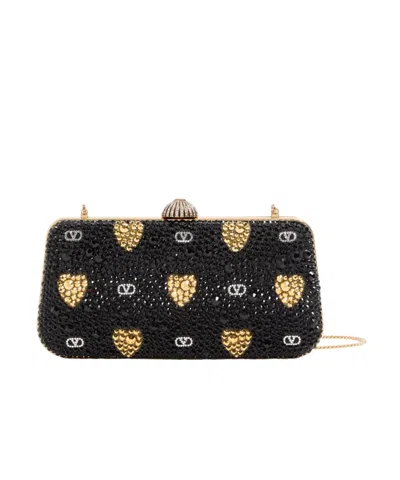 Valentino Garavani Heart Motif Embellished Clutch Bag
