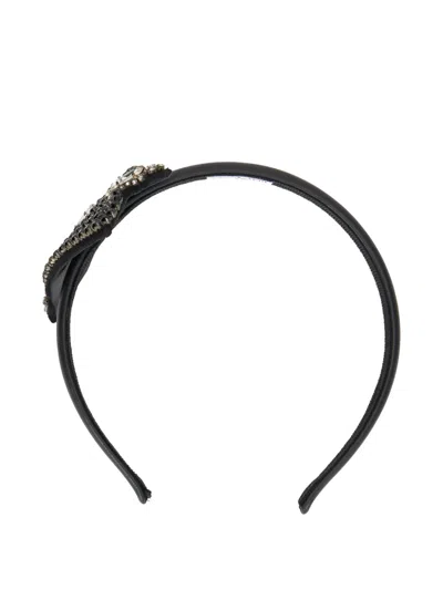 Valentino Garavani Heart-motif Headband In Black