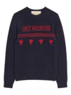 Valentino Wool Sweater Heart Motif In Multi