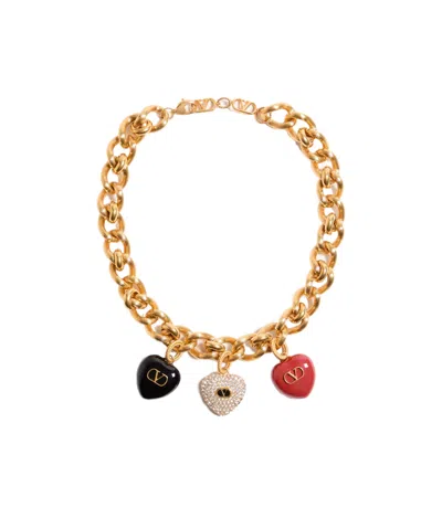 Valentino Garavani Heart Pendant Necklace In Gold