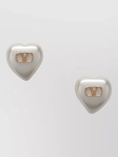 Valentino Garavani Vlogo Signature Pearl Earrings In White