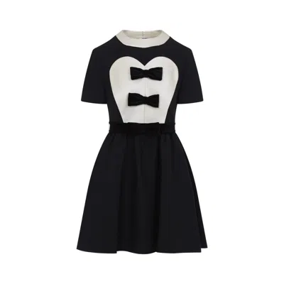 VALENTINO VALENTINO HEART-SHAPED BODICE EVENING DRESS WITH VELVET BOWS