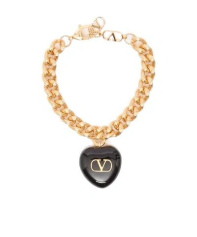 Valentino Garavani Heart Shaped Bracelet In Yellow