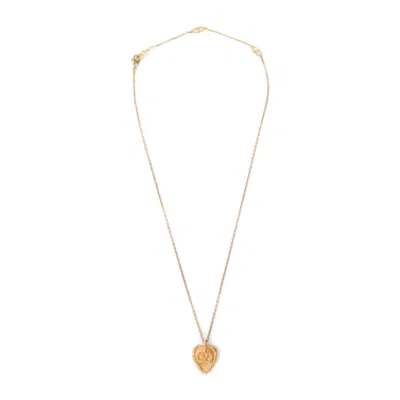 Valentino Garavani Valentino Heart-shaped Pendant Necklace With Intricate Metallic Design In Not Applicable