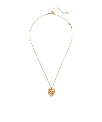 Valentino Garavani Heart-shaped Pendant Necklace In Yellow