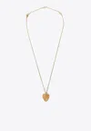 Valentino Heart Vlogo Pendant Necklace In Metallic