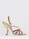Valentino Garavani Fetishique Sandal In Laminated Nappa 105mm Woman Antique Brass 38.5 In Gold