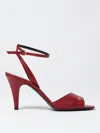 Valentino Dark Red Leather Sandalo Ladycrush In Red