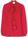 Valentino Crepe De Chine Shirt Shirts Multicolor In Red