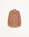 Valentino Hemd Aus Mussola Cachemire Voyage Imaginaire Frau Multicolor 48