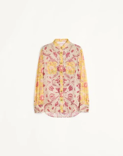 Valentino Hemd Aus Mussola Paisley Speculare Voyage Imaginaire Frau Multicolor 46